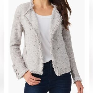 NIC+ZOE Fringe Mix Knit Jacket Size: 2X